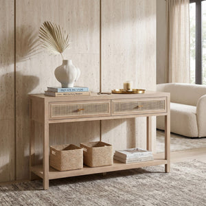   Gray Oak 2-Drawer Console Table | Oroa.com