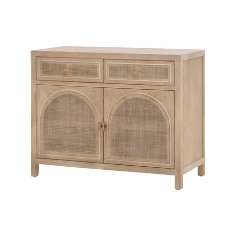 Smoked Gray Oak Media Cabinet | Living Essentials Cane