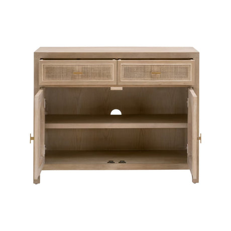 Smoked Gray Oak Media Cabinet | Living Essentials Cane