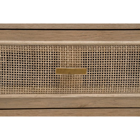 Smoked Gray Oak Media Cabinet | Living Essentials Cane