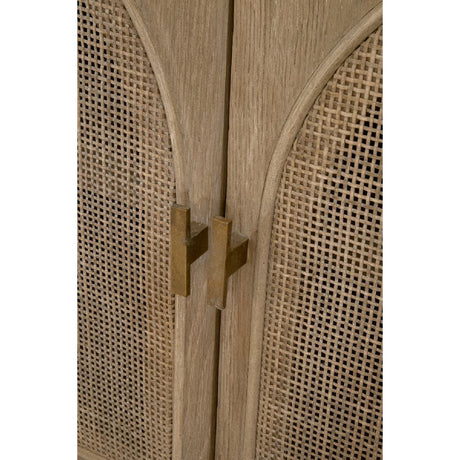 Smoked Gray Oak Media Cabinet | Living Essentials Cane