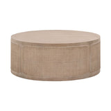 Gray Oak Round Coffee Table | Living Essentials Cane