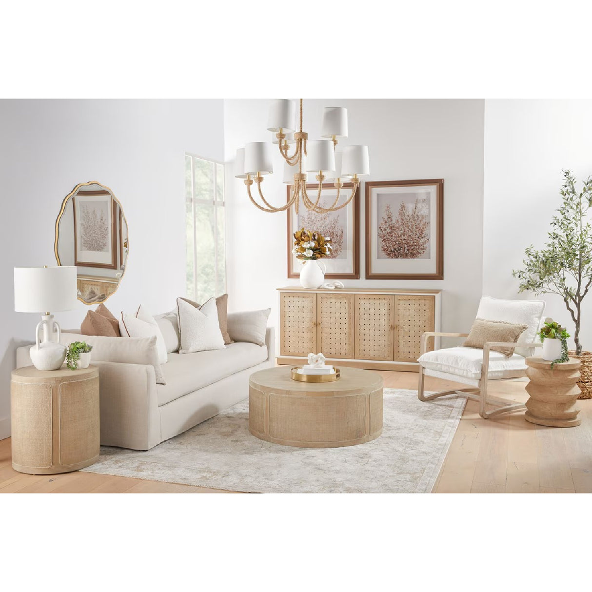   Gray Oak Round Coffee Table | Oroa.com