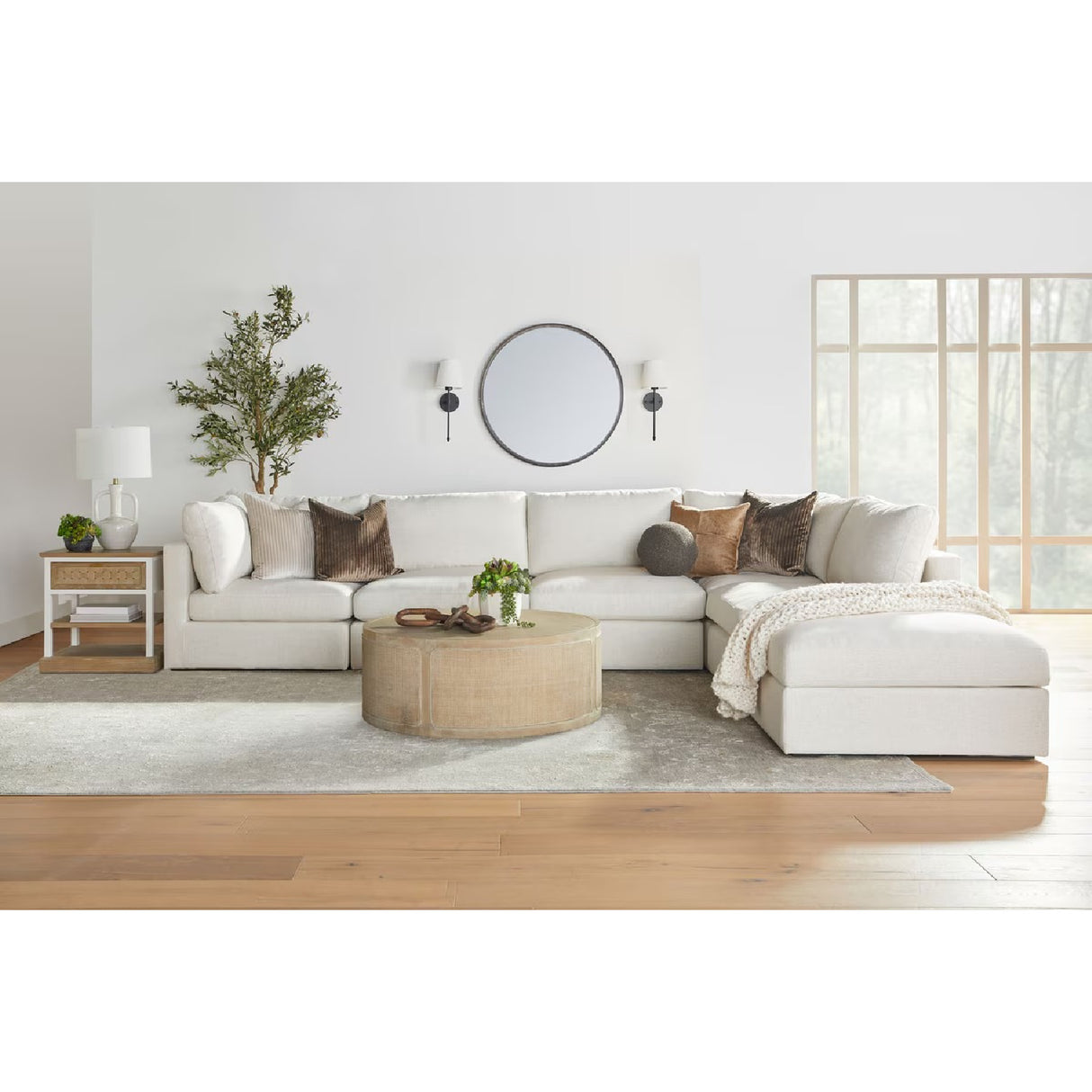   Gray Oak Round Coffee Table | Oroa.com
