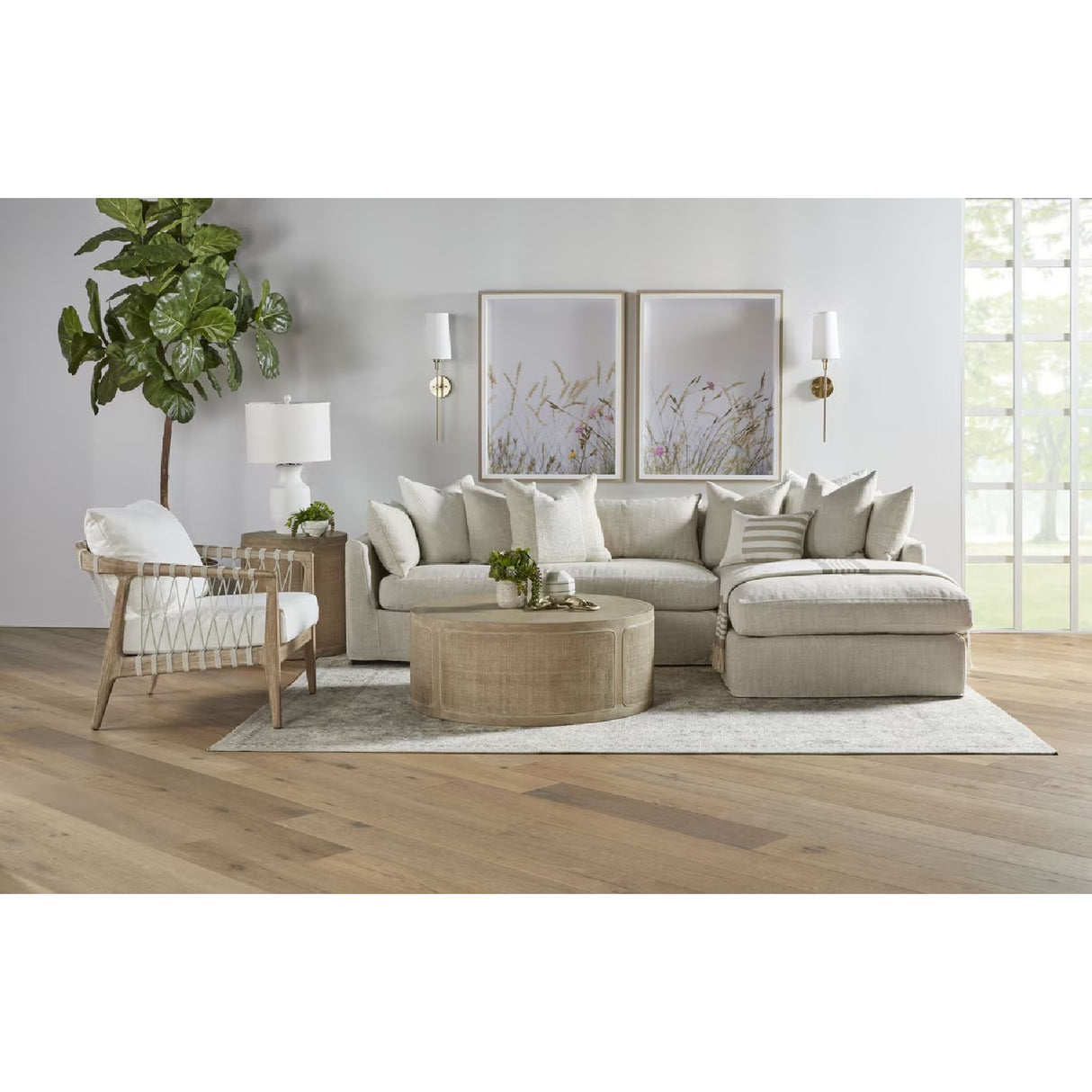   Gray Oak Round Coffee Table | Oroa.com