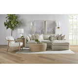 Gray Oak Round Coffee Table | Living Essentials Cane