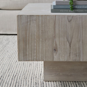  Whitewashed Pine Wood Coffee Table | Oroa.com