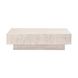 Whitewashed Pine Wood Coffee Table | Living Essentials Montauk