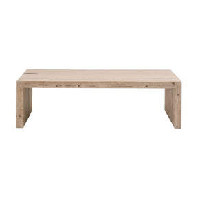 Natural Pine Wood Coffee Table | Living Essentials Reed – front view