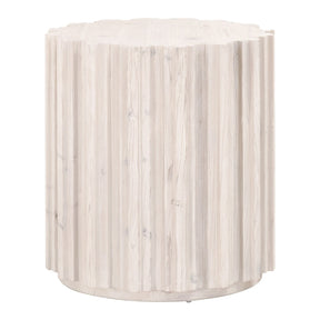 Fluted Pine End Table | Living Essentials Roma – front view