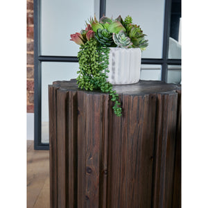   Fluted Pine Accent Table | Oroa.com