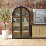 Black Birch Arched Display Cabinet | Living Essentials Toulouse