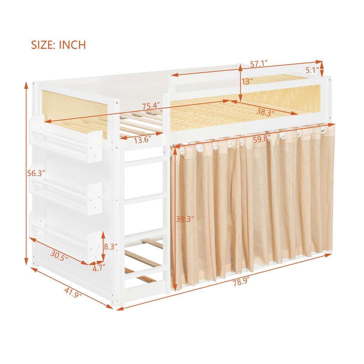 Wooden Bunk Bed with Storage | OROA Kids