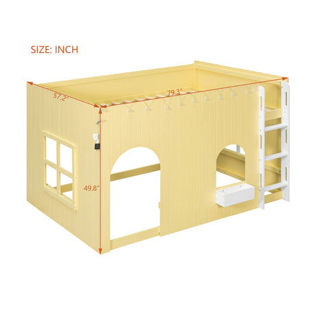 Yellow Full Size Loft Bed | OROA Kids