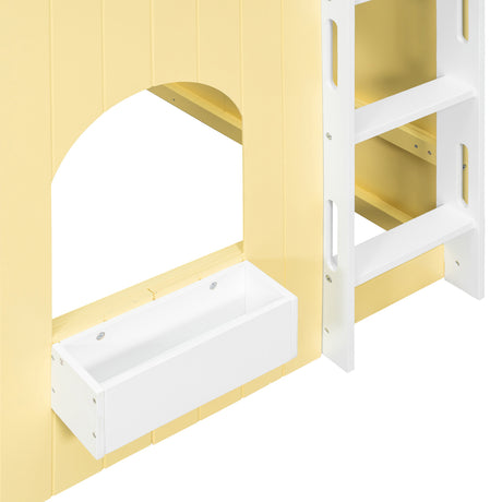 Yellow Full Size Loft Bed | OROA Kids