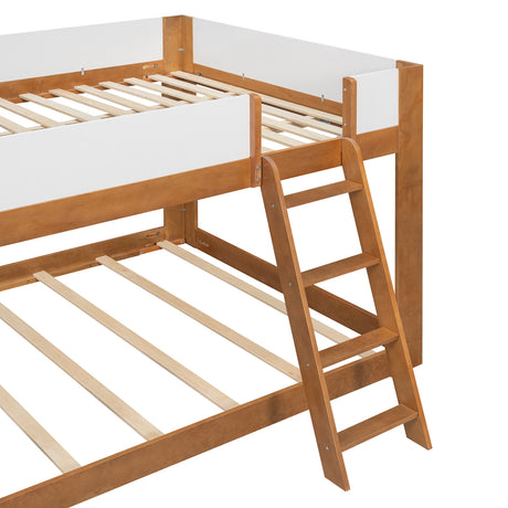 Queen Size Wooden Convertible Low Bunk Bed | OROA Kids