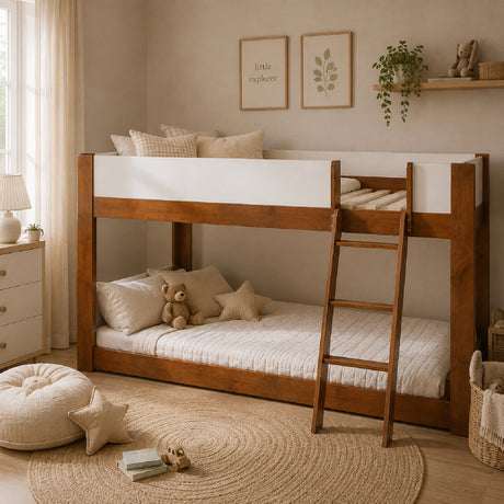 Queen Size Wooden Convertible Low Bunk Bed | OROA Kids