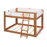 Queen Size Wooden Convertible Low Bunk Bed | OROA Kids