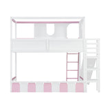 Twin Size Kids Loft Bed Play House Bunk Bed with Slide | OROA Kids