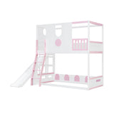 Twin Size Kids Loft Bed Play House Bunk Bed with Slide | OROA Kids