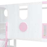 Twin Size Kids Loft Bed Play House Bunk Bed with Slide | OROA Kids