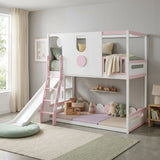 Twin Size Kids Loft Bed Play House Bunk Bed with Slide | OROA Kids