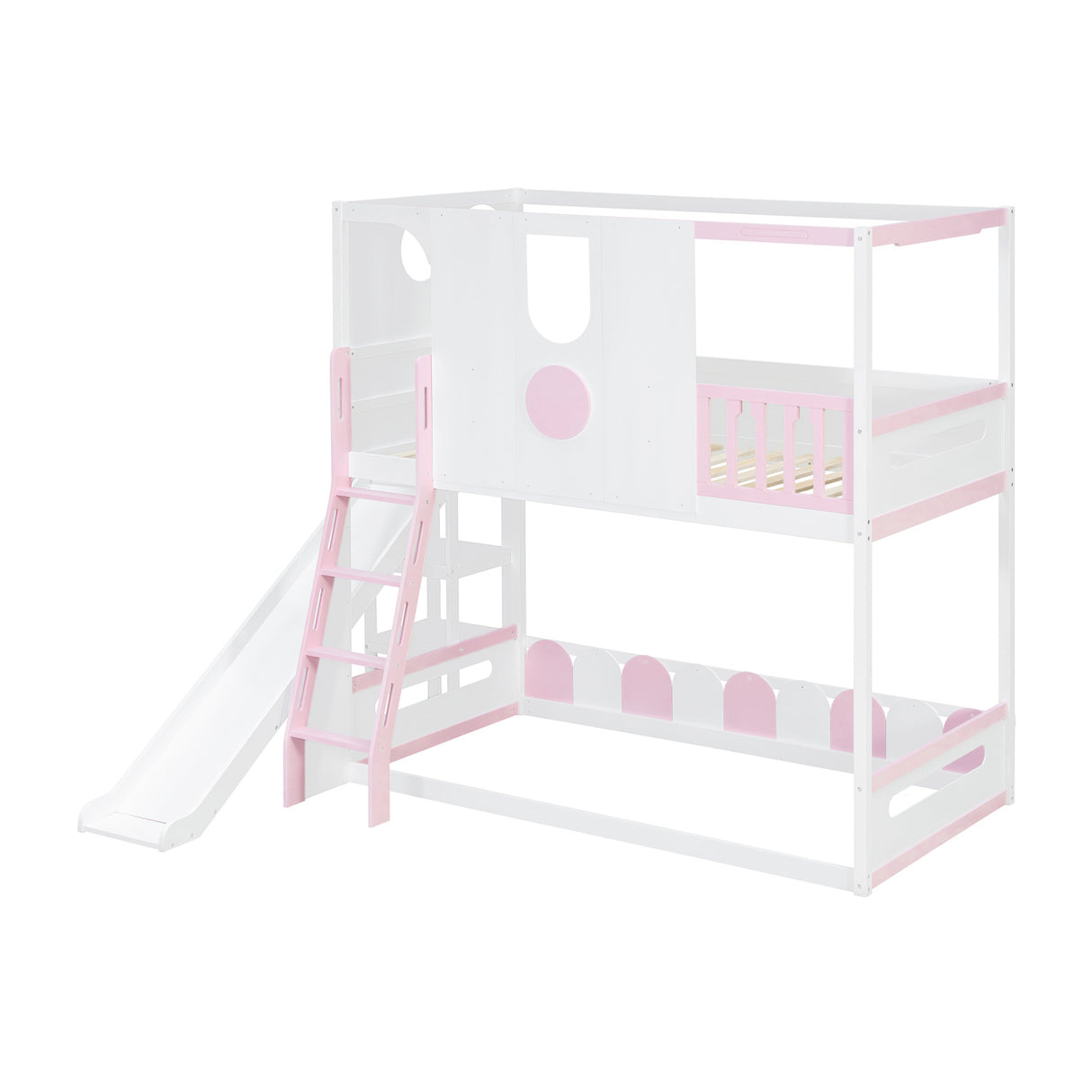 Twin Size Kids Loft Bed Play House Bunk Bed with Slide | OROA Kids