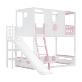 Twin Size Kids Loft Bed Play House Bunk Bed with Slide | OROA Kids