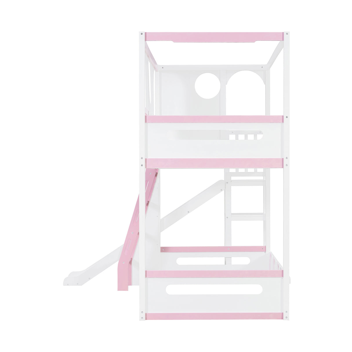 Twin Size Kids Loft Bed Play House Bunk Bed with Slide | OROA Kids