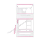Twin Size Kids Loft Bed Play House Bunk Bed with Slide | OROA Kids