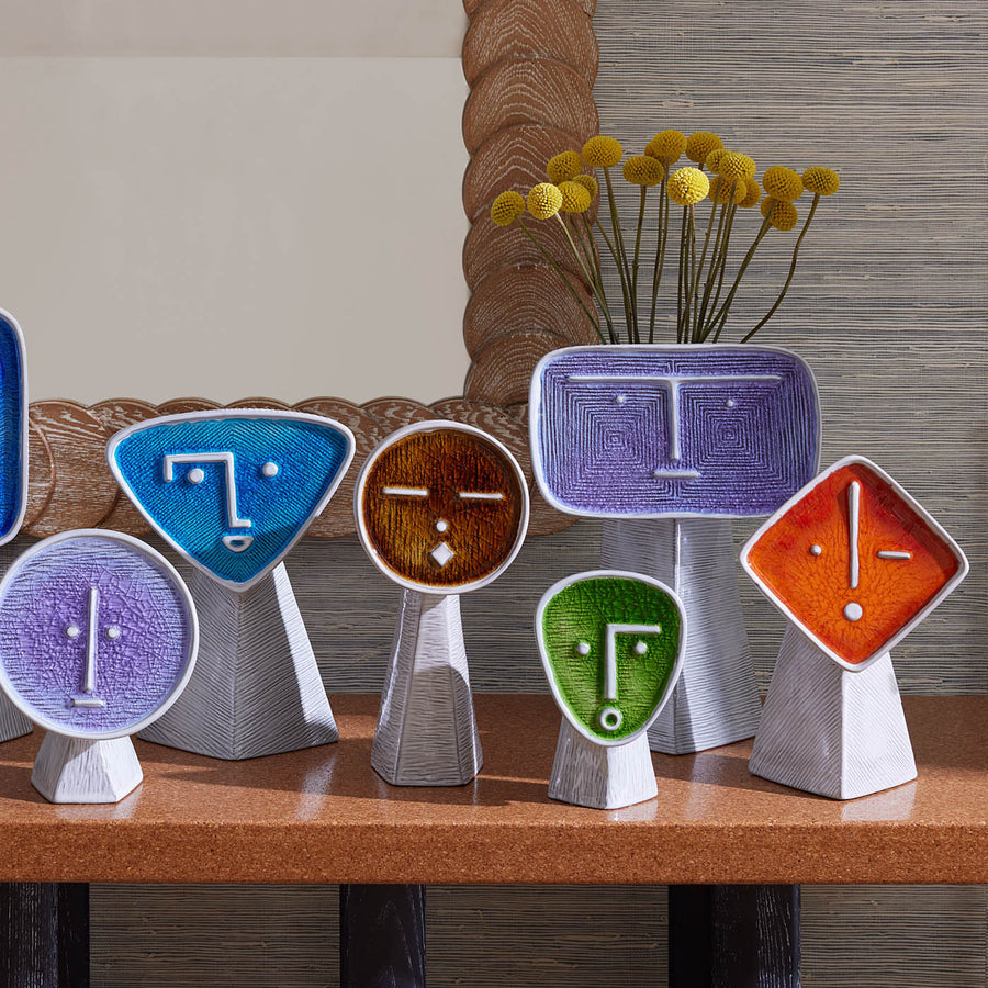 Colored Glass Face Vase | Jonathan Adler Les Amis Le Curieux | Oroa.com