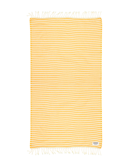 Marbella Yellow Striped Sand Free Beach Towel - OROA