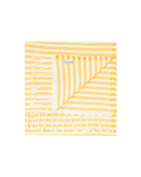 Marbella Yellow Striped Sand Free Beach Towel - OROA