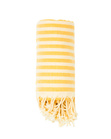 Marbella Yellow Striped Sand Free Beach Towel - OROA