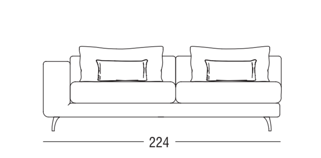 Angled Metal Leg Sofa | Marac Elvis | Oroa.com