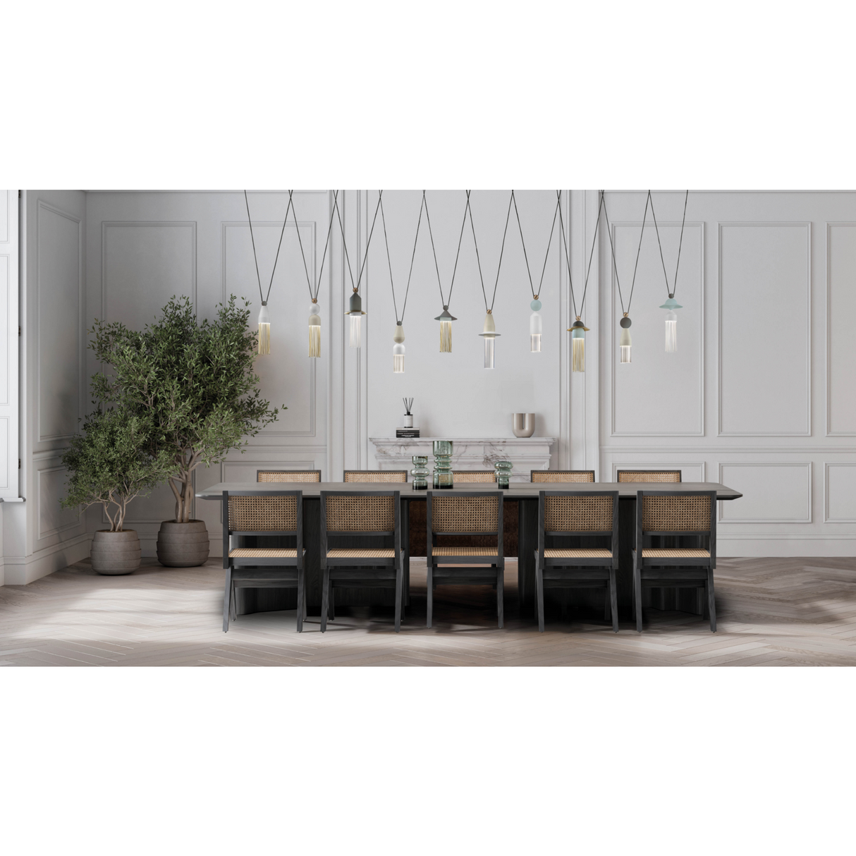 Geometrical Hanging Lamp Set (10) | Masiero Nappe C10 | Oroa.com