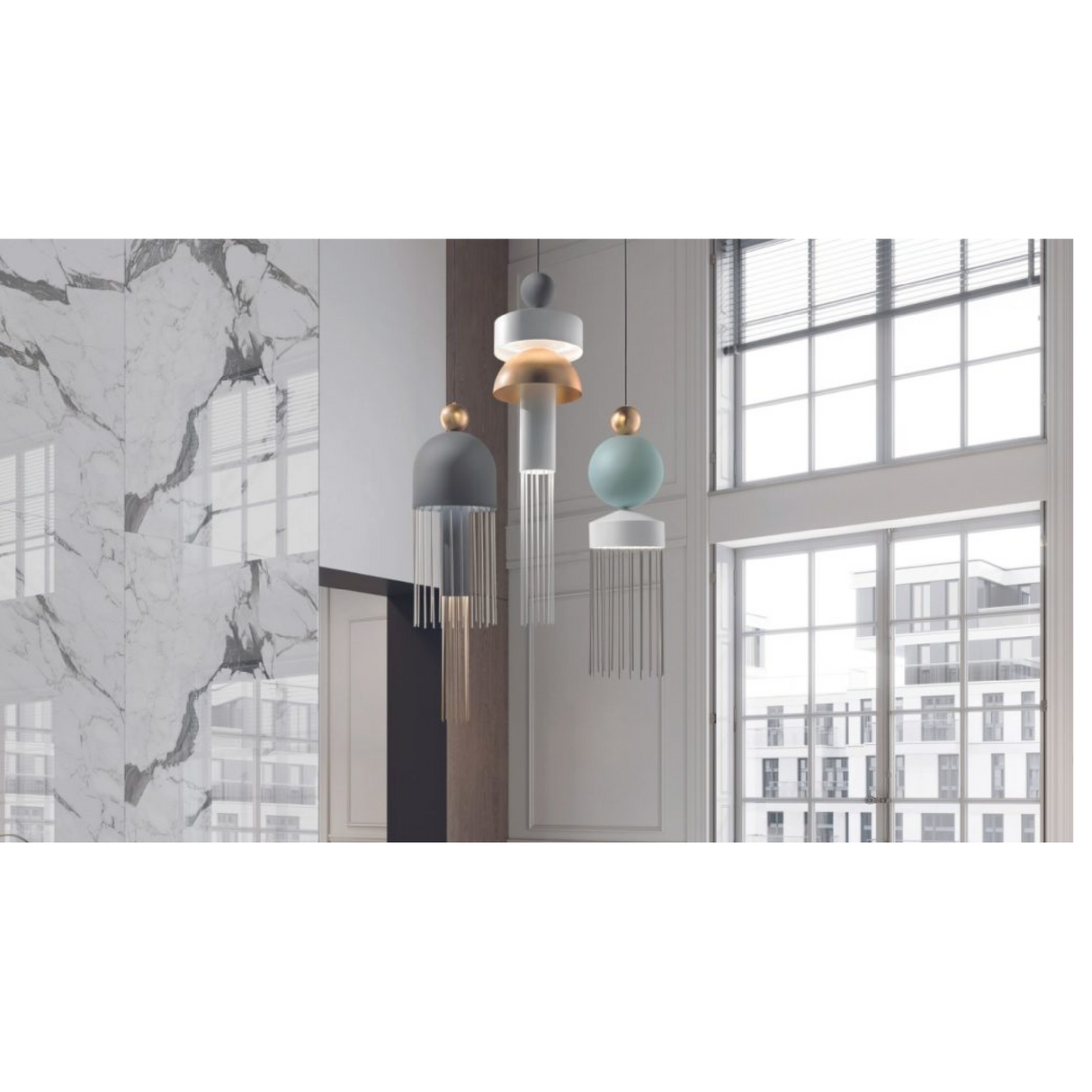 3-Light Glass Chandelier S | Masiero Nappe | Oroa.com