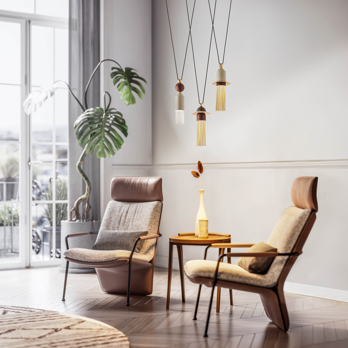 Metal Rods Pendant Lamp | Masiero Nappe | Oroa.com