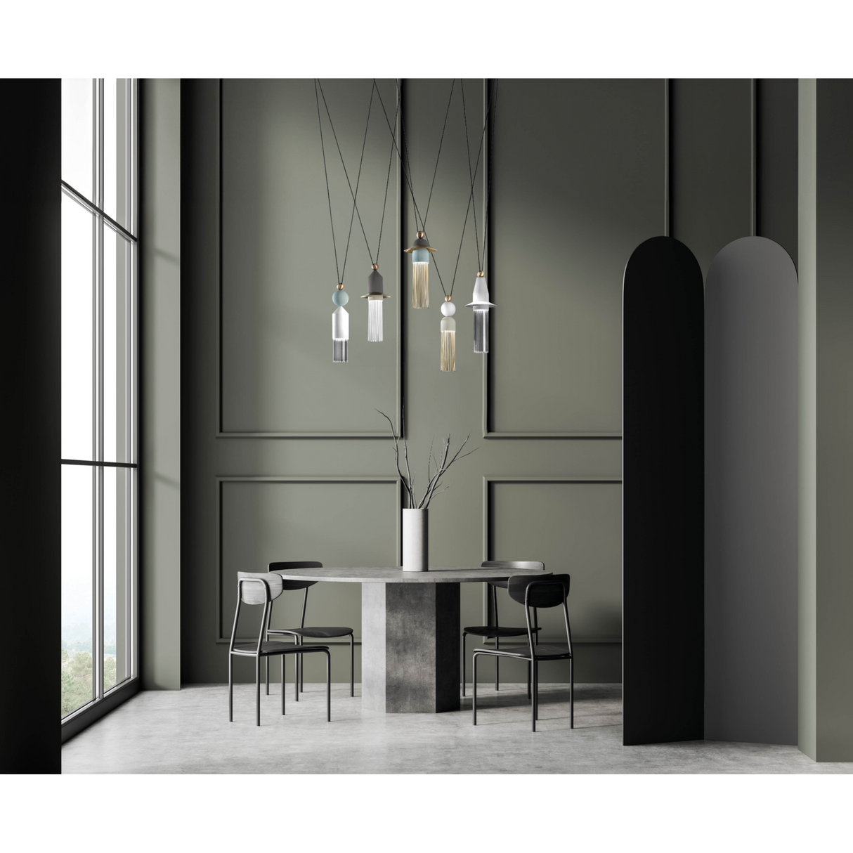 Metal Rods Pendant Lamp | Masiero Nappe | Oroa.com