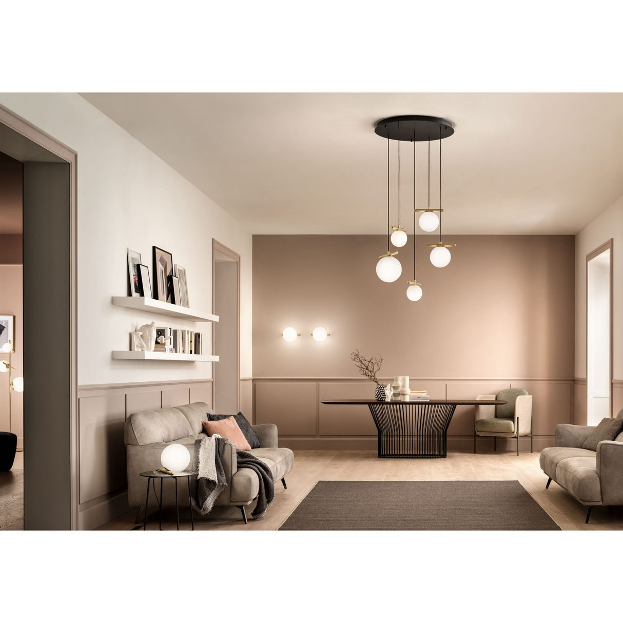 White Glass Orb Table Lamp | Masiero Posy