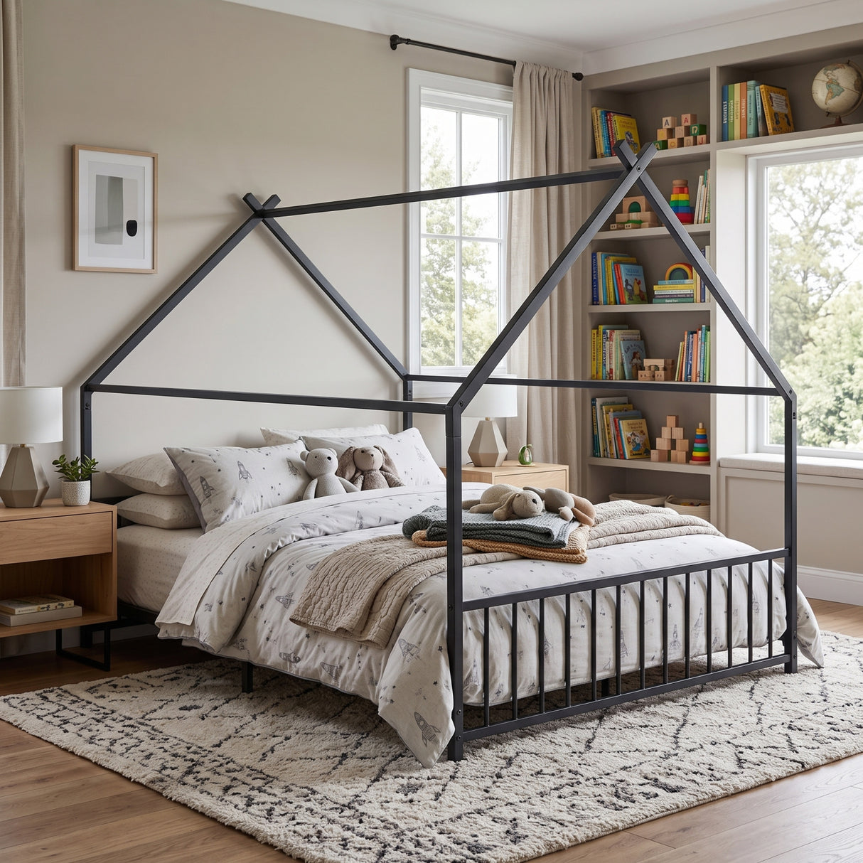 Full Size Metal House Bed | OROA Kids