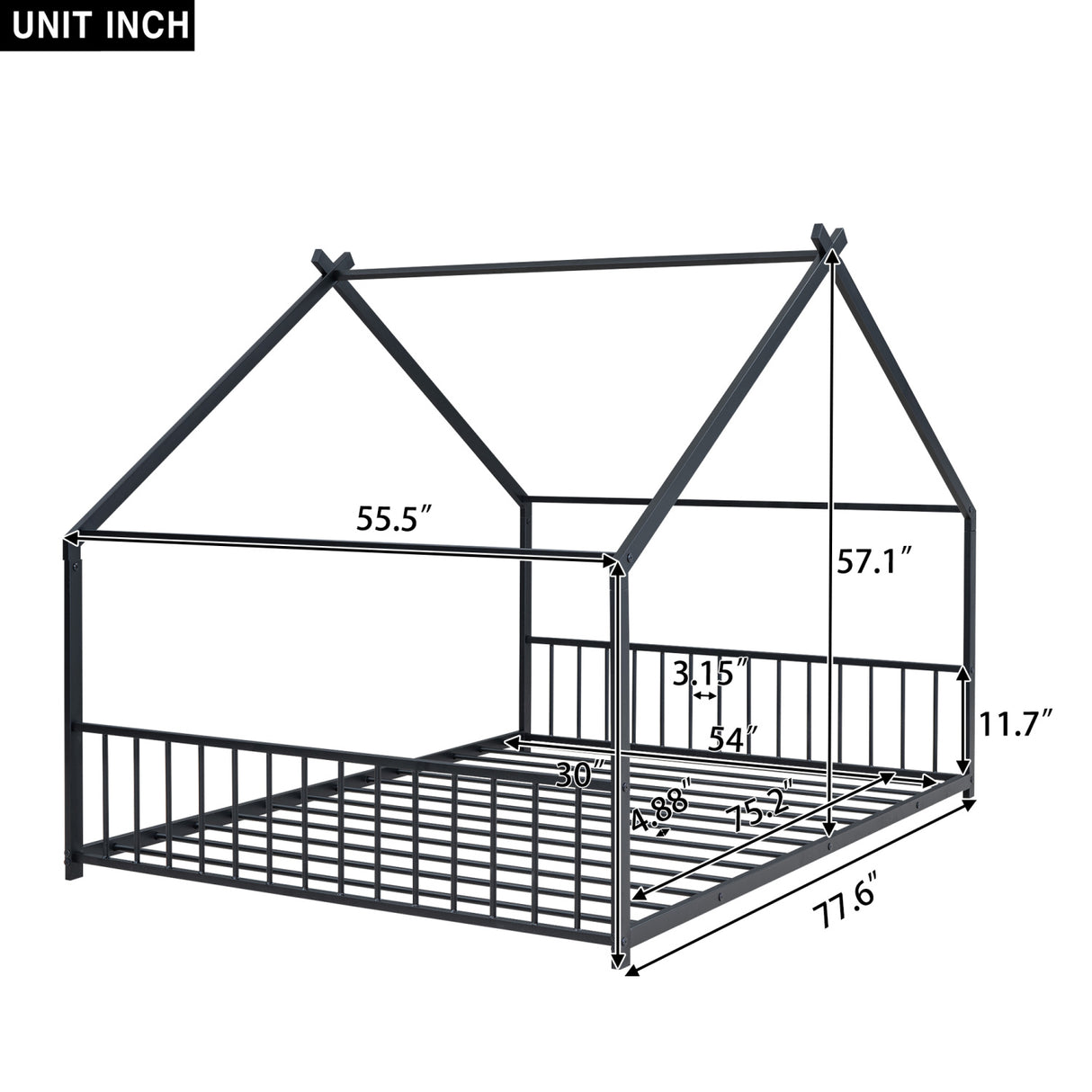 Full Size Metal House Bed | OROA Kids