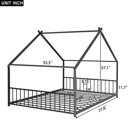 Full Size Metal House Bed | OROA Kids