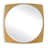 Modern European furniture - Antique Brass Beveled Round Mirror - www.oroa.com