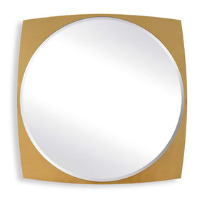 Modern European furniture - Antique Brass Beveled Round Mirror - www.oroa.com