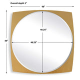 Modern European furniture - Antique Brass Beveled Round Mirror - www.oroa.com