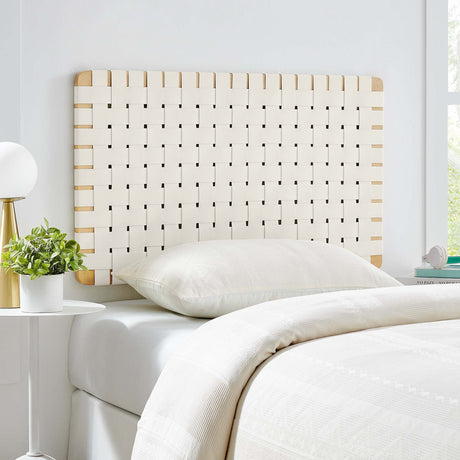 Weave Wall-Mount Vegan Leather Twin Headboard | OROA