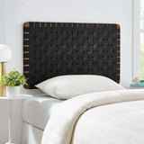 Weave Wall-Mount Vegan Leather Twin Headboard - OROA