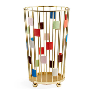 Wheeled Brass Umbrella Stand | Jonathan Adler Miami | Oroa.com
