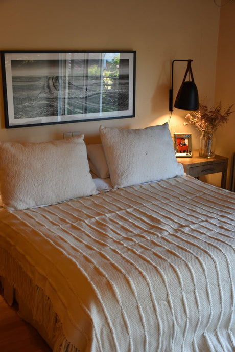 Multi Striped Natural Throw Blanket